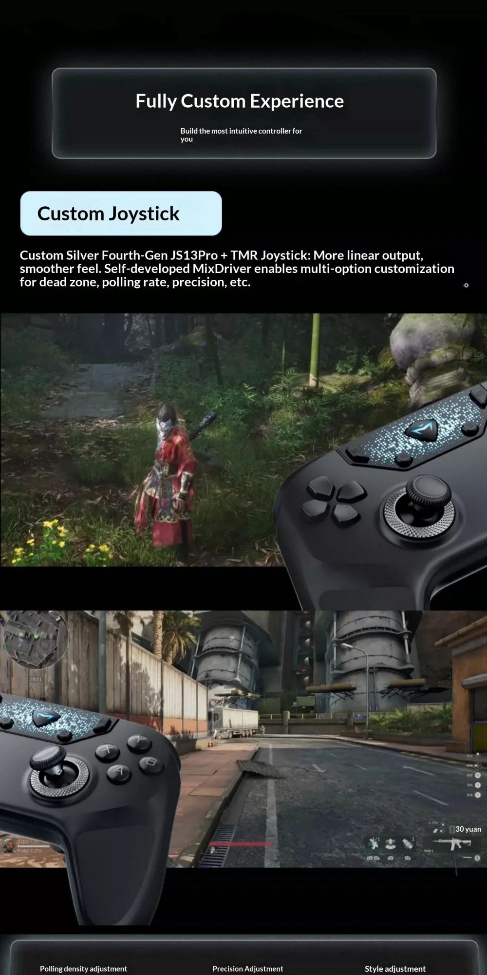 Machenike F1 Wireless Game Controller 3?Mode Dual 8K Hot?Swap Custom Body?Sense Micro Switch for PC Mobile Gaming Desktop Setup