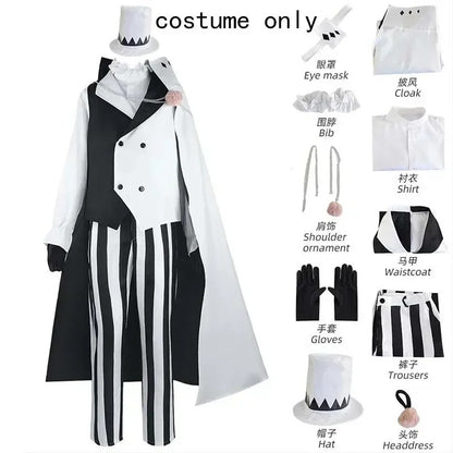 Nikolai Gogol Cosplay Costume Anime Bungou BSD Season 4 Nikolai Cosplay Cloak Cape Uniform Suit Wig