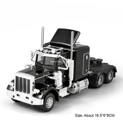 1:50 Modelos de Caminhões Pesados de Liga Leve Veículos de Contêiner Brinquedos Carro de Transporte em Miniatura com Luz e Música Pneus de Borracha Presentes para Crianças