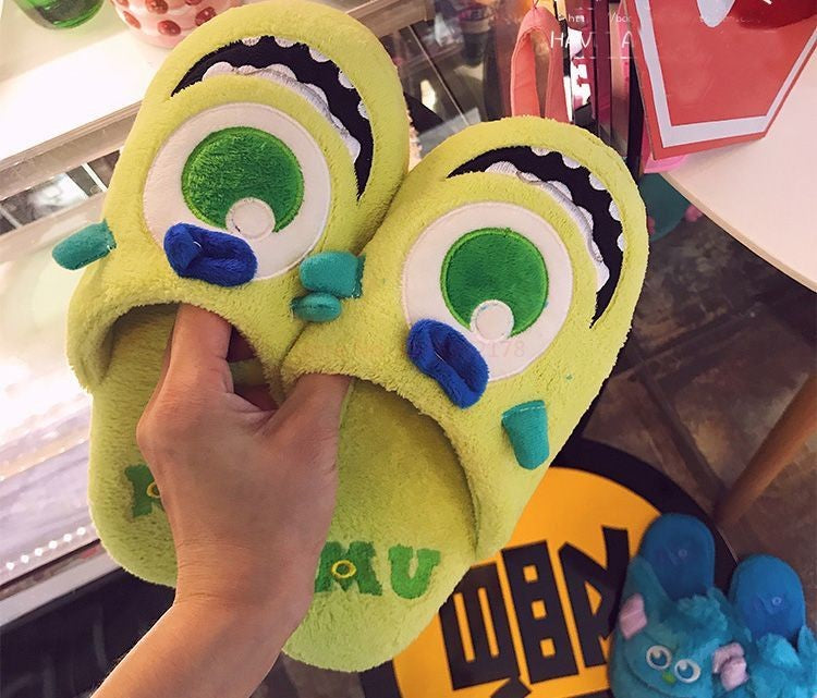 Pantufa de Anime Universidade Monstros Disney Monstros SA Mike Wazowski Sullivan Quente de Inverno Antiderrapante Desenho Animado Sapatos Domésticos