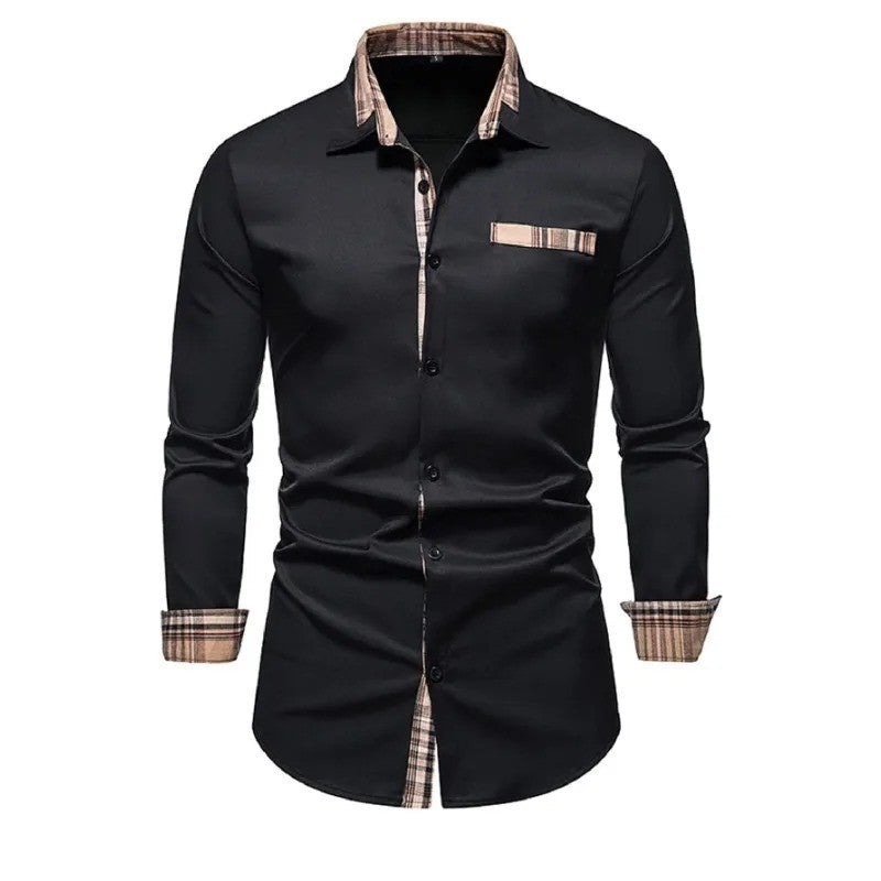 Bolubao Men Brand New Shirt Fashion Smart Casual Business Four Season Long Sleeve Black Male Elastic Shirt