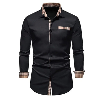 Bolubao Men Brand New Shirt Fashion Smart Casual Business Four Season Long Sleeve Black Male Elastic Shirt