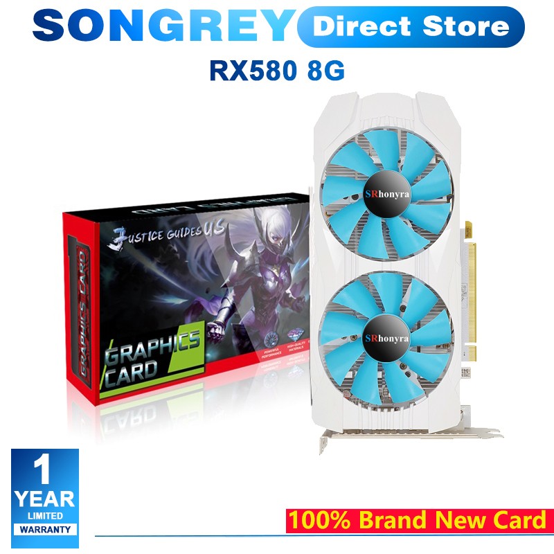 SRhonyra RX 580 590 GME GTX 1660 Super 1660 Ti 1050 Ti Gaming Graphics Card 8/6/4GB GDDR5/6 GPU for PC Desktop Computer