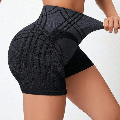 High Waist Seamless Gym Shorts for Women Mesh Breathable Compression Tummy Control Workout Athletic Exercise Seamless Shorts