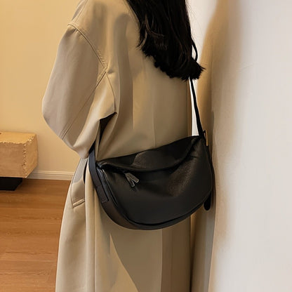 Fashionable retro new leather bag, women's dumpling bag, shoulder bag, crossbody bag, trendy and versatile soft leather bag