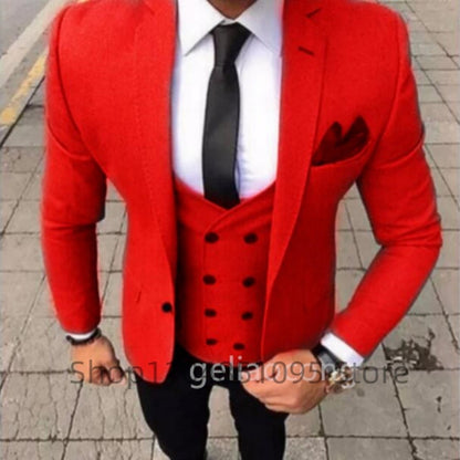 Fashionable brown suit set Suitable for formal occasions such as dinner parties, weddings, and business events. Three pieces, id