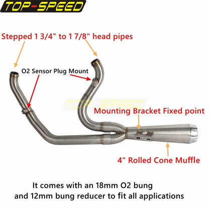 For Harley CVO Street Glide FLHXSE 2017-2025 CVO Road Glide ST FLTRXSTSE 2024-2025 2-Into-1 Exhaust Motorcycle Touring Mufflers
