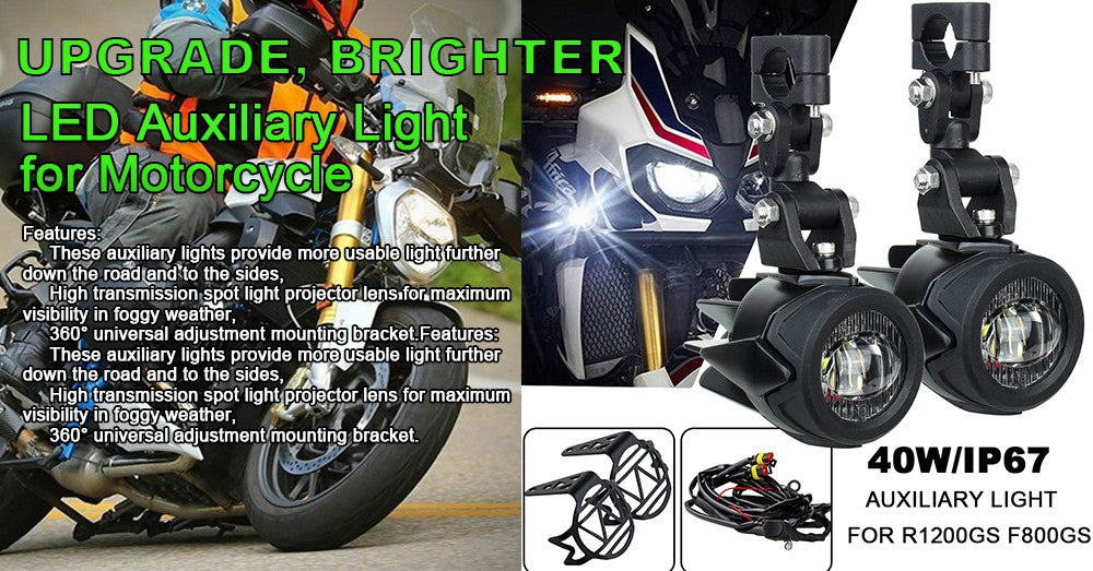 Melhore as luzes auxiliares de neblina da sua motocicleta Lâmpada mais brilhante 40W 6000K para BMW R1200GS F800GS F700GS F650 K1600