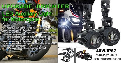 Melhore as luzes auxiliares de neblina da sua motocicleta Lâmpada mais brilhante 40W 6000K para BMW R1200GS F800GS F700GS F650 K1600