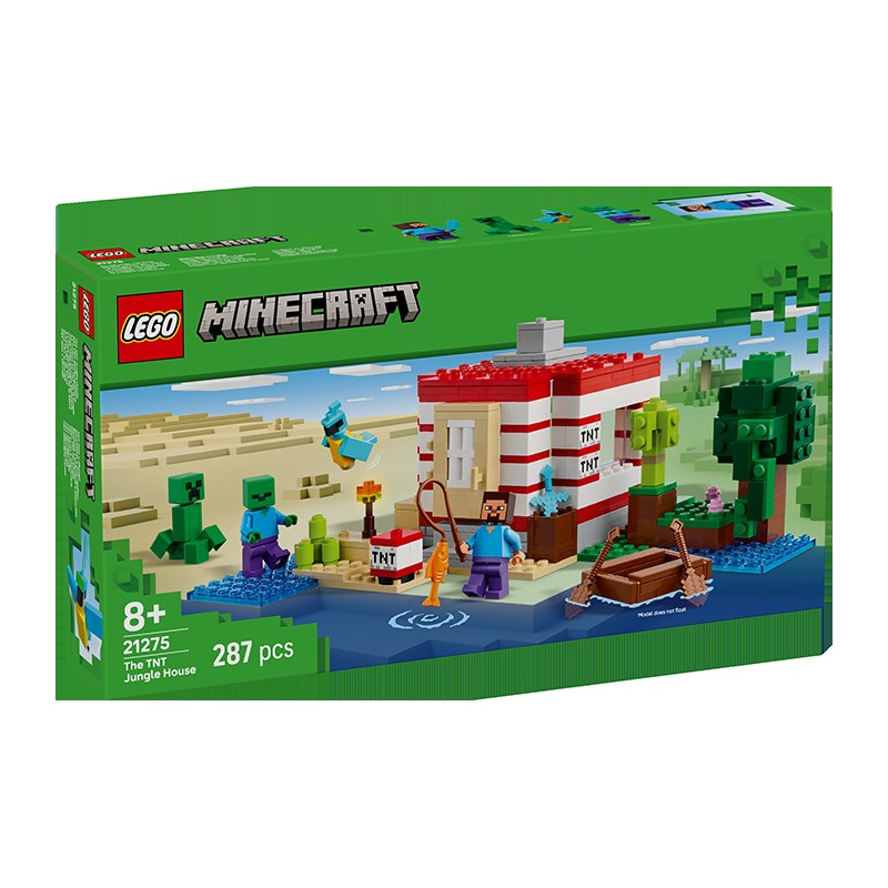 Lego Minecraft 21275 Casa da Selva TNT Presente de Dia das Crianças Meninos e Meninas Brinquedo de Blocos de Montar