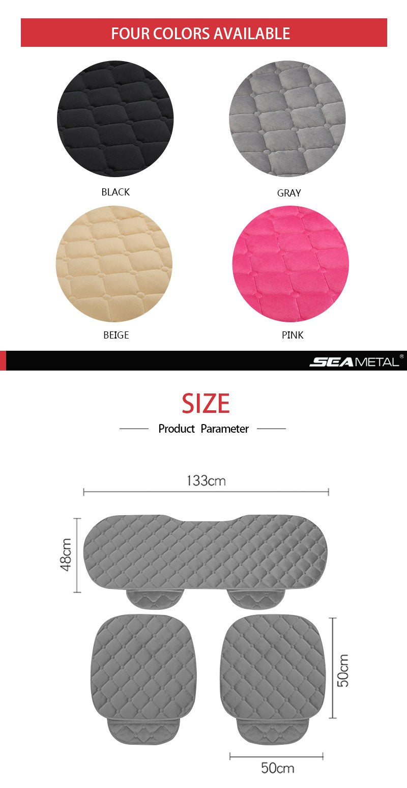 Capa de Banco Automotivo de Pelúcia SEAMETAL Antiderrapante Almofada Macia Protetor de Cadeira Automotiva Universal para Sedã SUV Picape