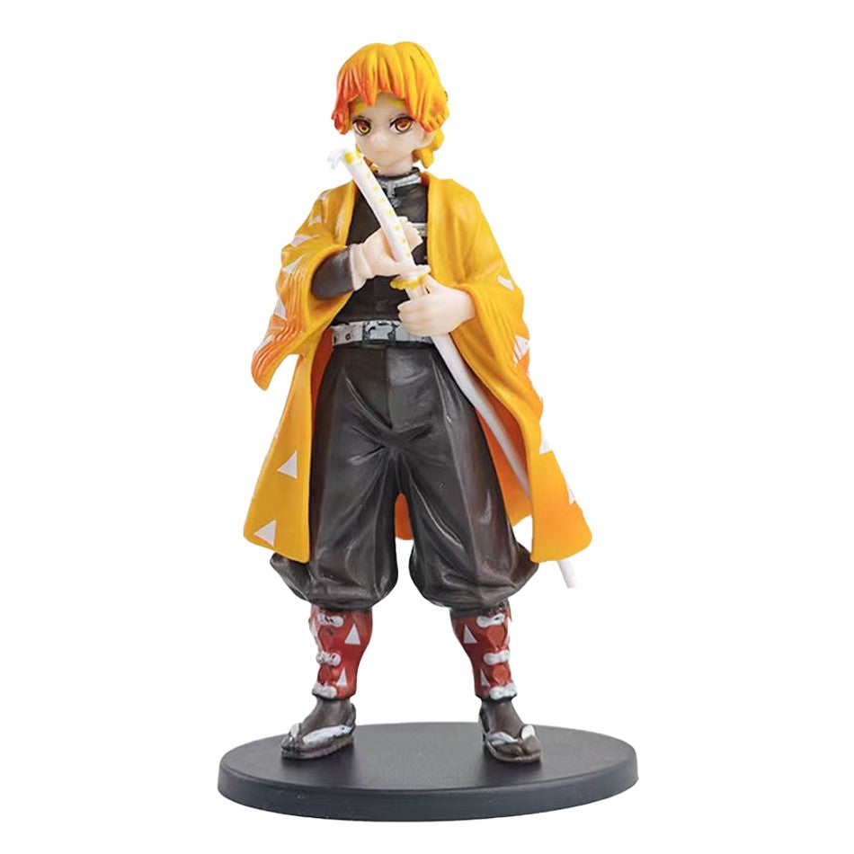 Boneco de Ação do Anime Demon Slayer - Kamado Tanjirou com Agatsuma Zenitsu e Nezuko, Brinquedos de PVC Kimetsu No Yaiba Guerreiros