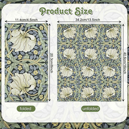 20pcs/Set Vintage Pattern Vine Long Paper Napkins, Disposable Dinner Paper for Party Wedding, Tissues Bathroom Hand Towels