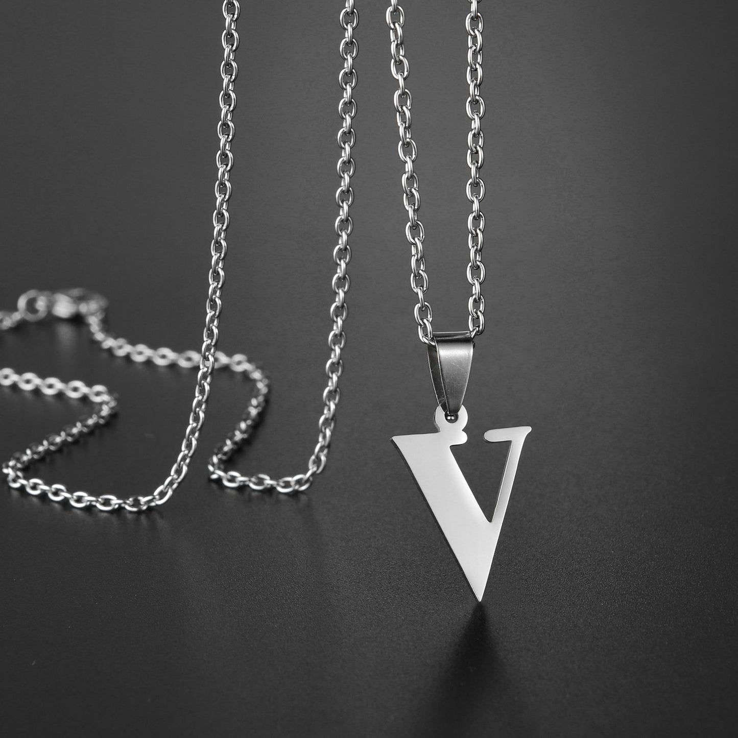 Colar de Aço Inoxidável com Pingente de Nome Letras A-Z do Alfabeto, Colares Minimalistas Iniciais para Homens e Mulheres, Presentes de Moda no Atacado