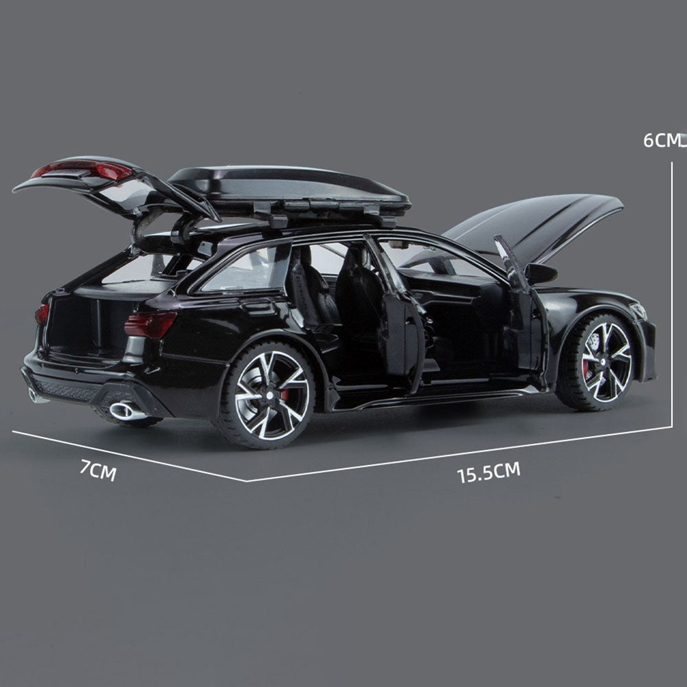 1/32 Audi RS6 Modelo de Carro de Brinquedo com Luz Sonora Portas que Abrem Liga Diecast Modelo de Veículo de Coleção Brinquedo para Menino Adulto Presente de Festival