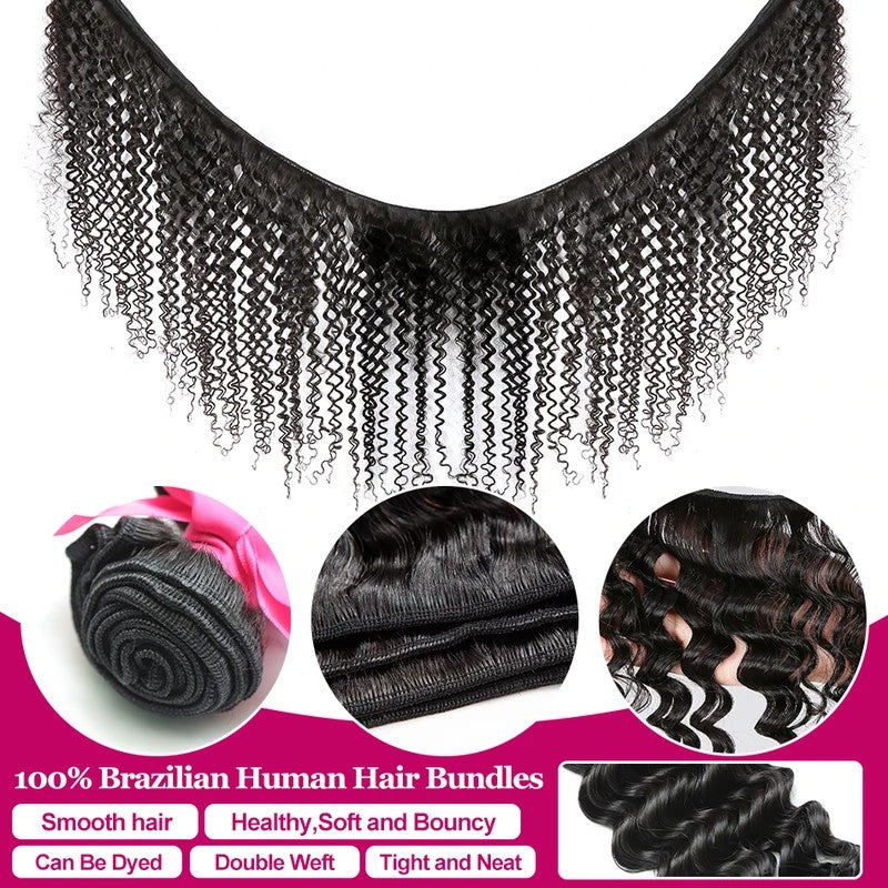 Pacotes de Cabelo Humano Ondulado Profundo de 32 36 40 Polegadas Cabelo Brasileiro Remy Virgem para Mega Hair Cacheado 1/2/3/4 Pacotes de Mega Hair com Preços Promocionais