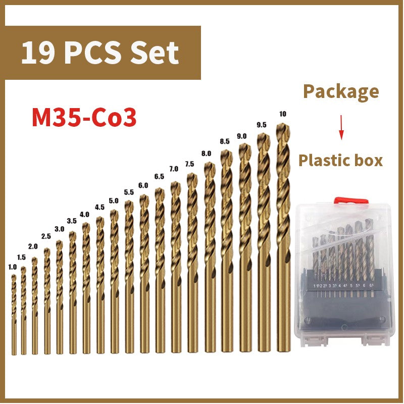 Broca Helicoidal de Aço Rápido Cobalto M35 Conjunto de Ferramentas Acessórios de Broca para Perfuração de Aço Inoxidável e Metal