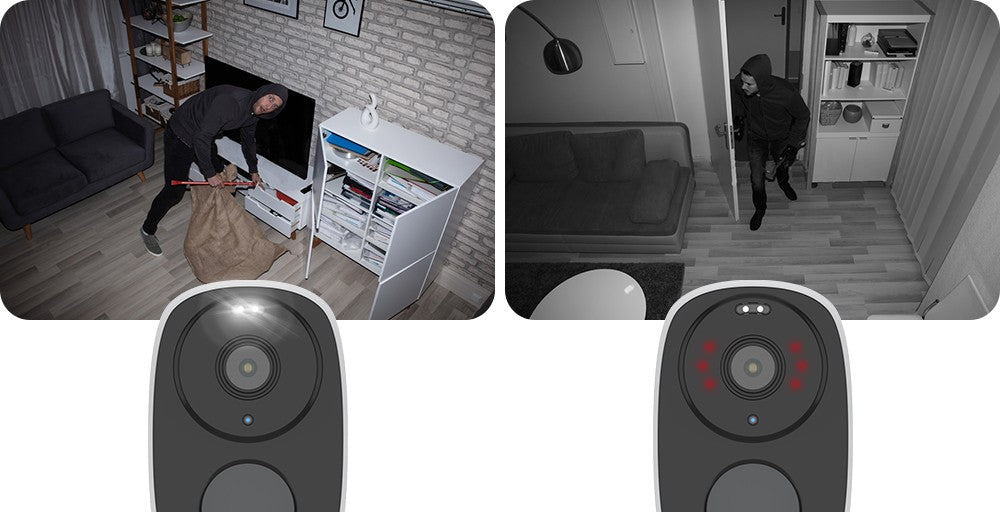 H.VIEW PIR Battery Powered Camera Wireless Outdoor, 2K 3MP WiFi Security Camera with Spotlight Siren, 2-Way Audio, Waterproof