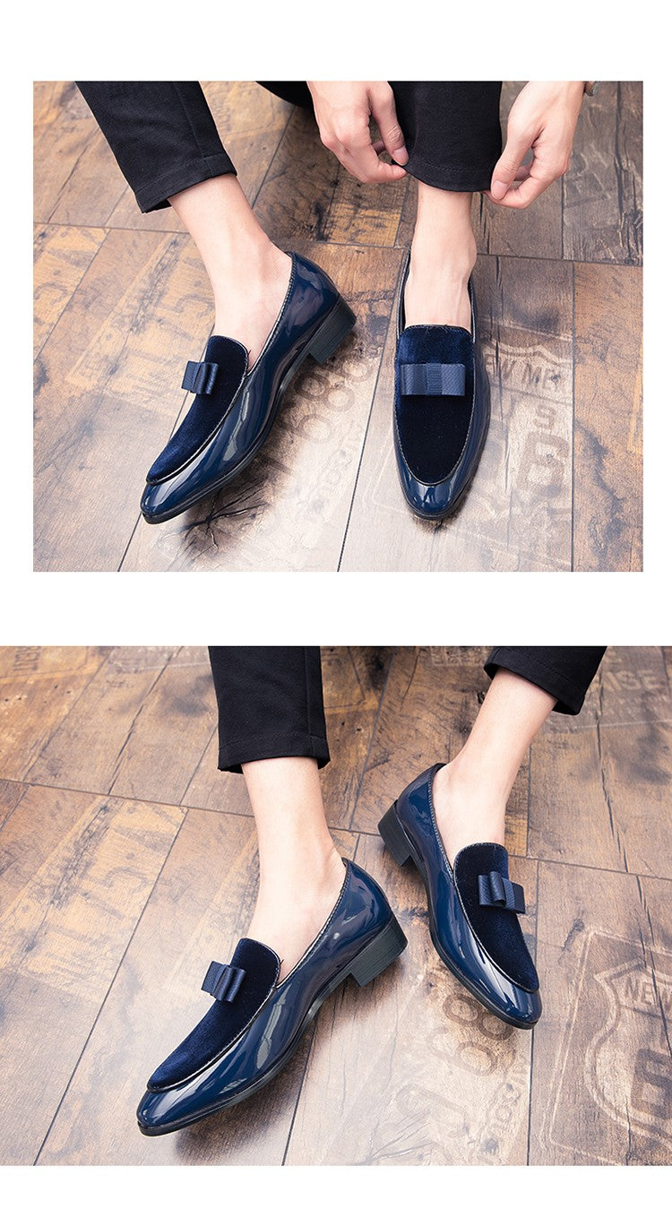 Yuppie Social Leather Shoes Men Classic Wedding Men's Dress Shoes Bow Formal Shoes For Men Slip On Loafers Man