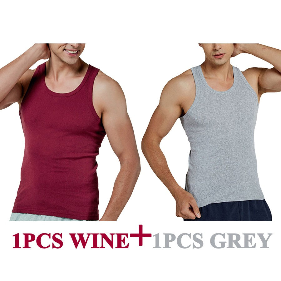 Tank Tops Men New 100% Cotton Solid Vest Mens Slim Casual Breathable Sleeveless