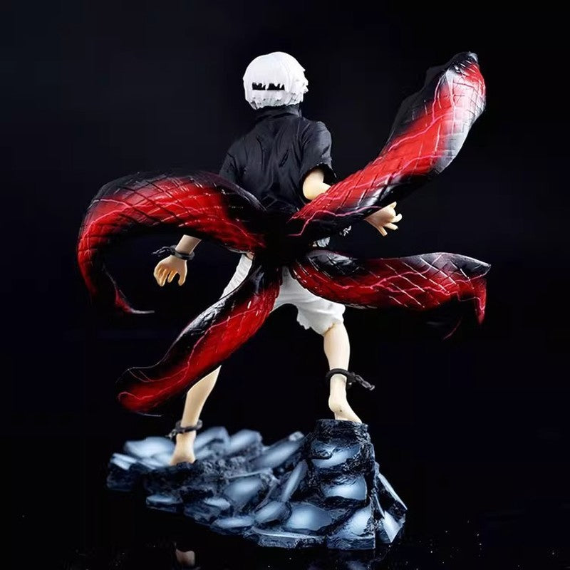 24cm Kaneki Ken Touka Figura com Máscara de Centopeia Anime Figura Meia Criatura Humana Modelo Colecionável Decoração de Mesa Brinquedo de Presente
