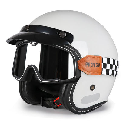 Capacete de motocicleta retrô clássico com certificação DOT, capacete aberto 3/4, segurança masculina e feminina, capacete universal para scooter elétrica