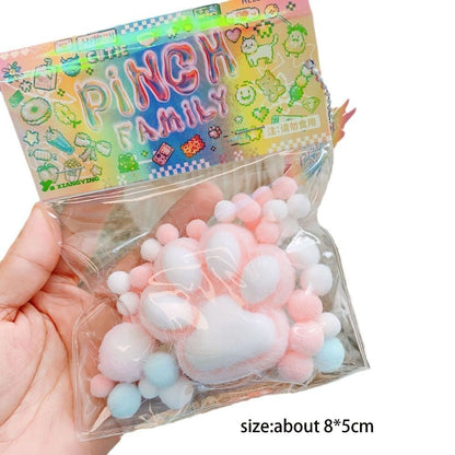 Dropshipping Fidget Toy Mini Squishy Toys Kawaii Plush Soft Cat Paw Transparent Silicone Cube Stress Relief Squeeze Toy