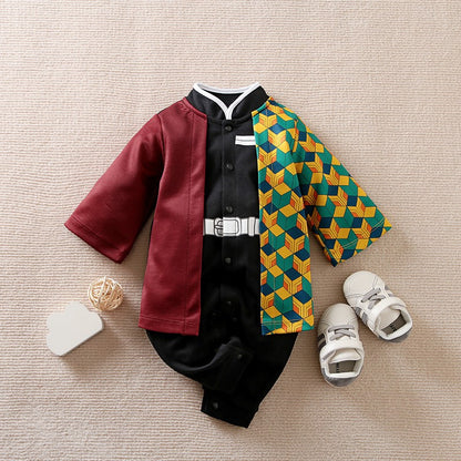 Newborn Baby Anime Cape Style Children Long Sleeve Cotton Bodysuit, Cute Kids Boys Girls Romper