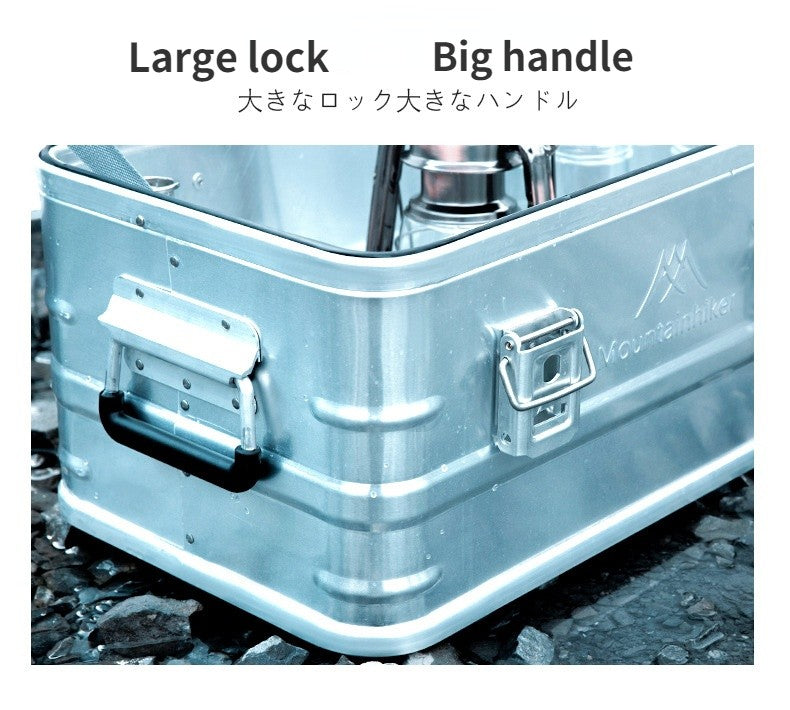 MOUNTAINHIKER Outdoor Storage Box Camping Picnic Travel Aluminum Alloy Large Capacity Box Silver Storage Bag 30-80L