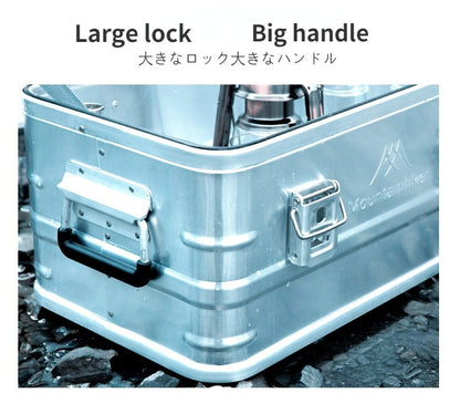 MOUNTAINHIKER Outdoor Storage Box Camping Picnic Travel Aluminum Alloy Large Capacity Box Silver Storage Bag 30-80L