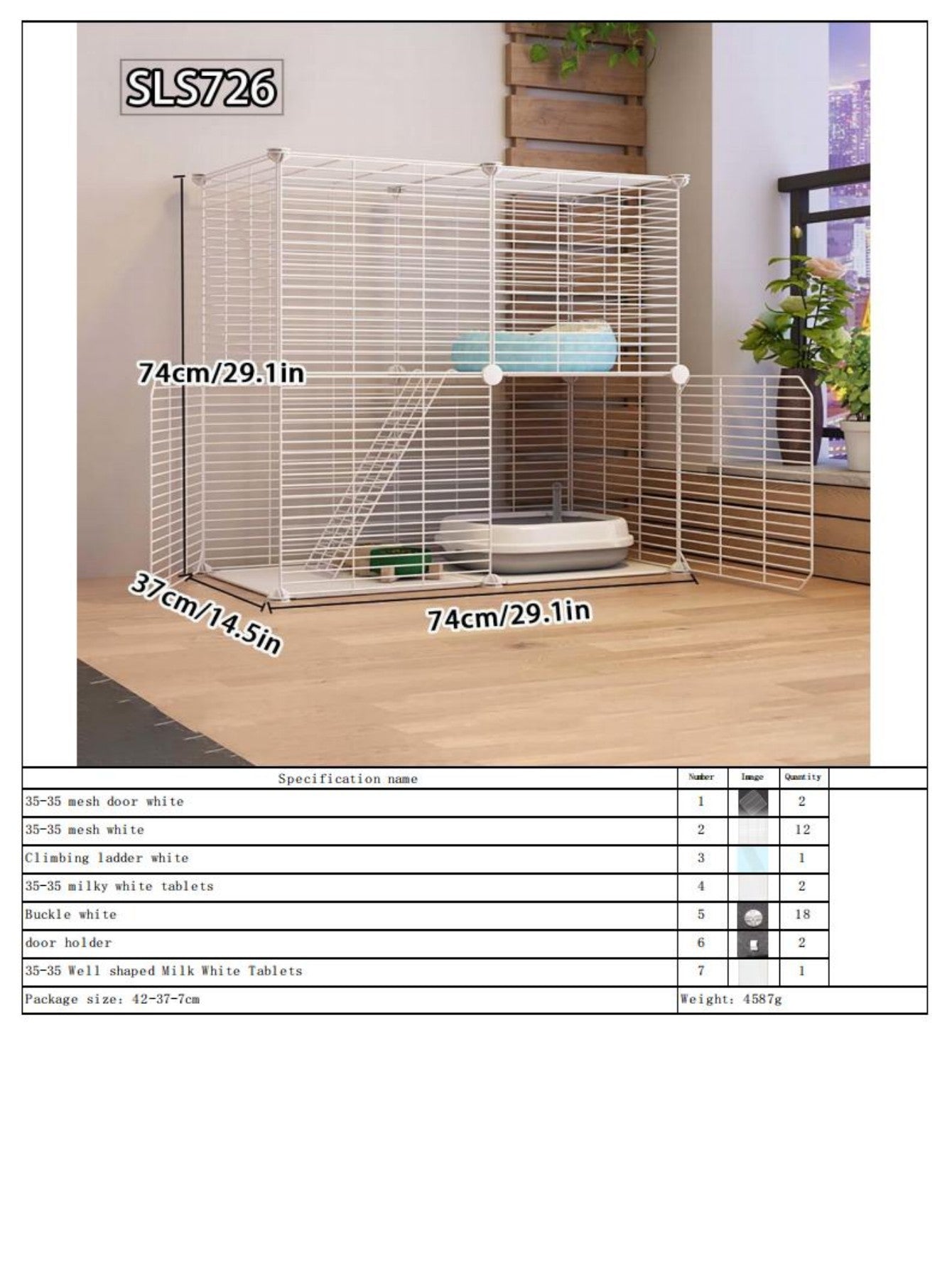 Gaiola para Gatos para Uso Doméstico, Casa para Gatos Interna com Espaço Livre, Abrigo para Gatos, Ninho para Gatos, Gaiola para Pets, Vila para Gatos Pequenos de Três Andares