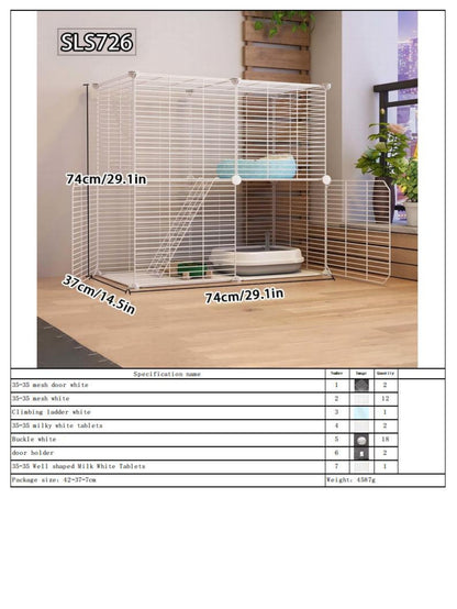 Gaiola para Gatos para Uso Doméstico, Casa para Gatos Interna com Espaço Livre, Abrigo para Gatos, Ninho para Gatos, Gaiola para Pets, Vila para Gatos Pequenos de Três Andares