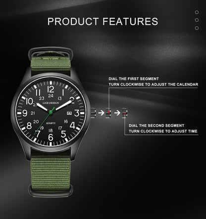 LIGE Top Brand Luxury Men Quartz Watch Date Nylon Leather Waterproof Luminous Military Sports Watches For Men relogios masculino
