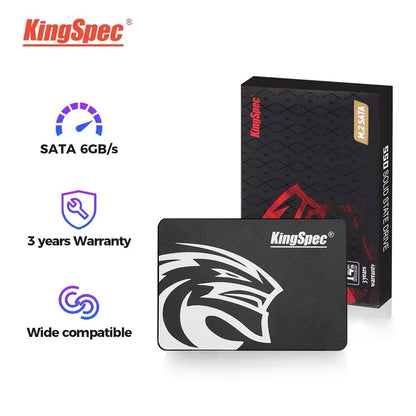 KingSpec SSD SATA 2.5" 128GB 256GB 512GB 1TB NGFF SATA 3.0 Unidade de Estado Sólido Interna para Desktop Notebook