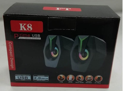 Caixa de Som Mini USB Preta com Fio para Jogos e Música 2.0 para Desktop Laptop PC