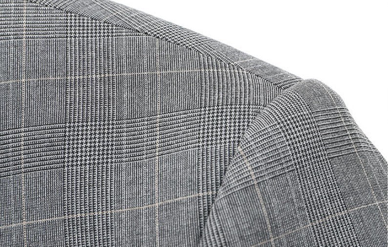 2024 Men's Checkered Business Casual Suit Two-Piece Set Polyester Wedding Trend Handsome Boutique Suit + Trousers