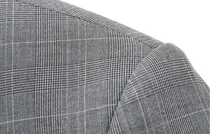 2024 Men's Checkered Business Casual Suit Two-Piece Set Polyester Wedding Trend Handsome Boutique Suit + Trousers