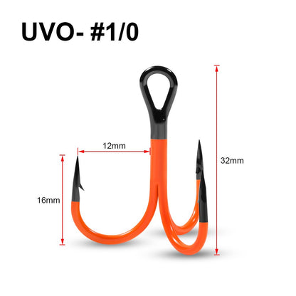 Spinpoler 1/0 2/0 3/0 Anzol UV 2X Forte Ponta Revestida Triplo Garateia Isca Artificial Pesca em Águas Profundas Robalo Lúcio Perca Equipamento