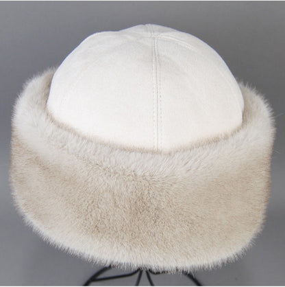 Hot Sale Faux Mink Fur Hat Winter Genuine Baseball Cap Russia Fashion Elegant Lady Warm Faux Fur Ball Straw Hat