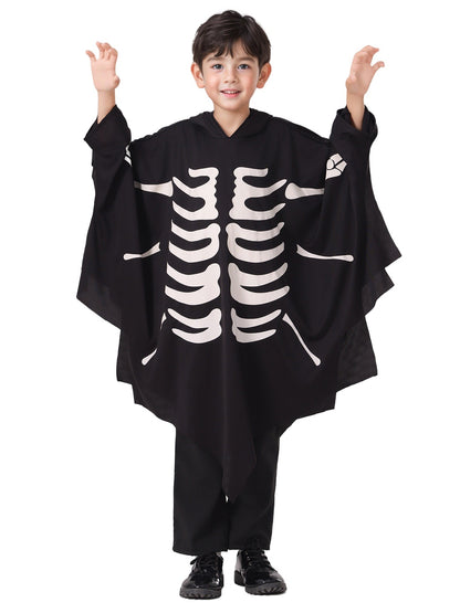 Boys Luminous Ghost Bat Cosplay Cape Horror Themed Party Outfit For Kids Halloween Costumes