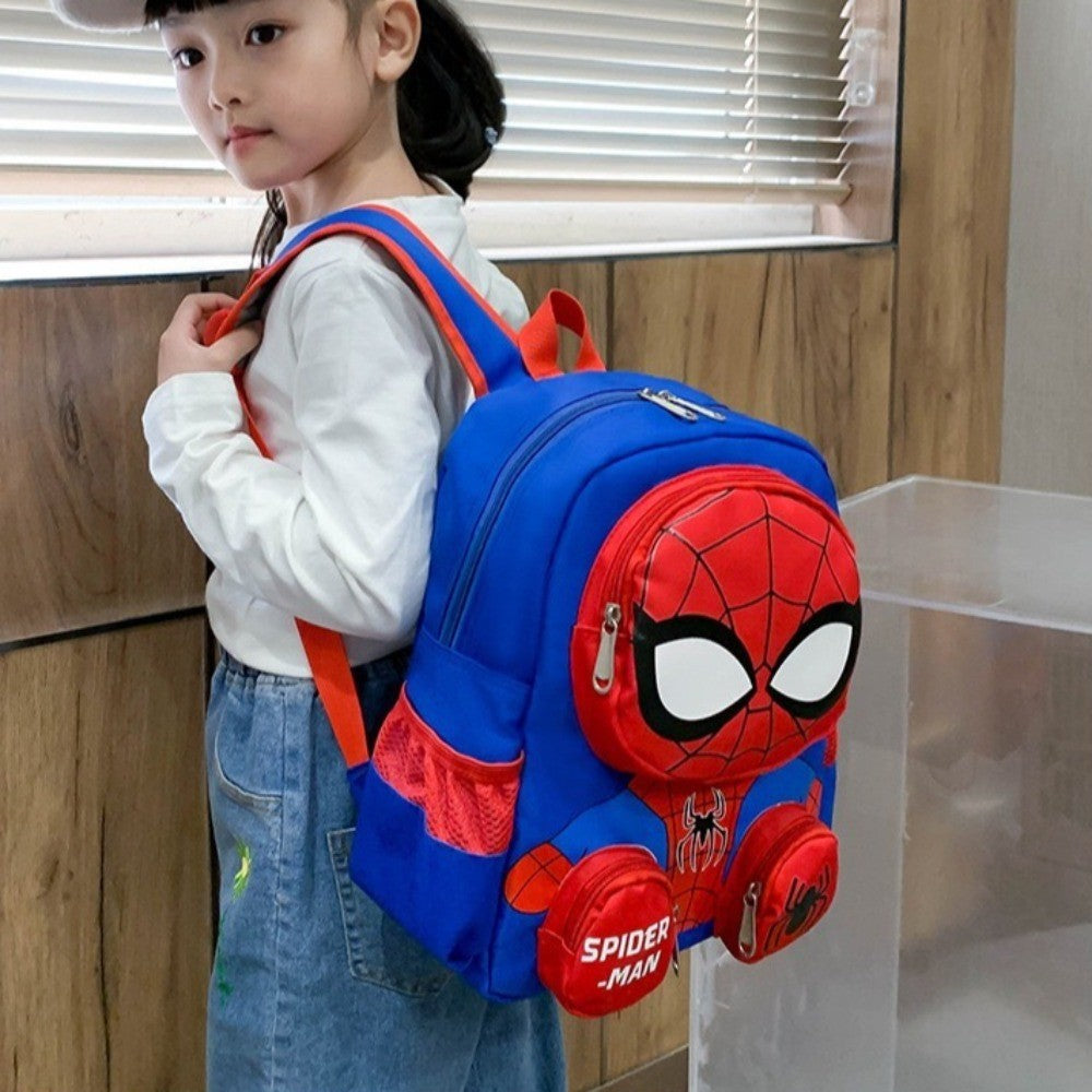 Mochila Infantil Homem-Aranha Marvel Desenho Animado Fofo Dupla Alça Escolar Presentes para Meninos Mochila Leve e Elegante para Jardim de Infância