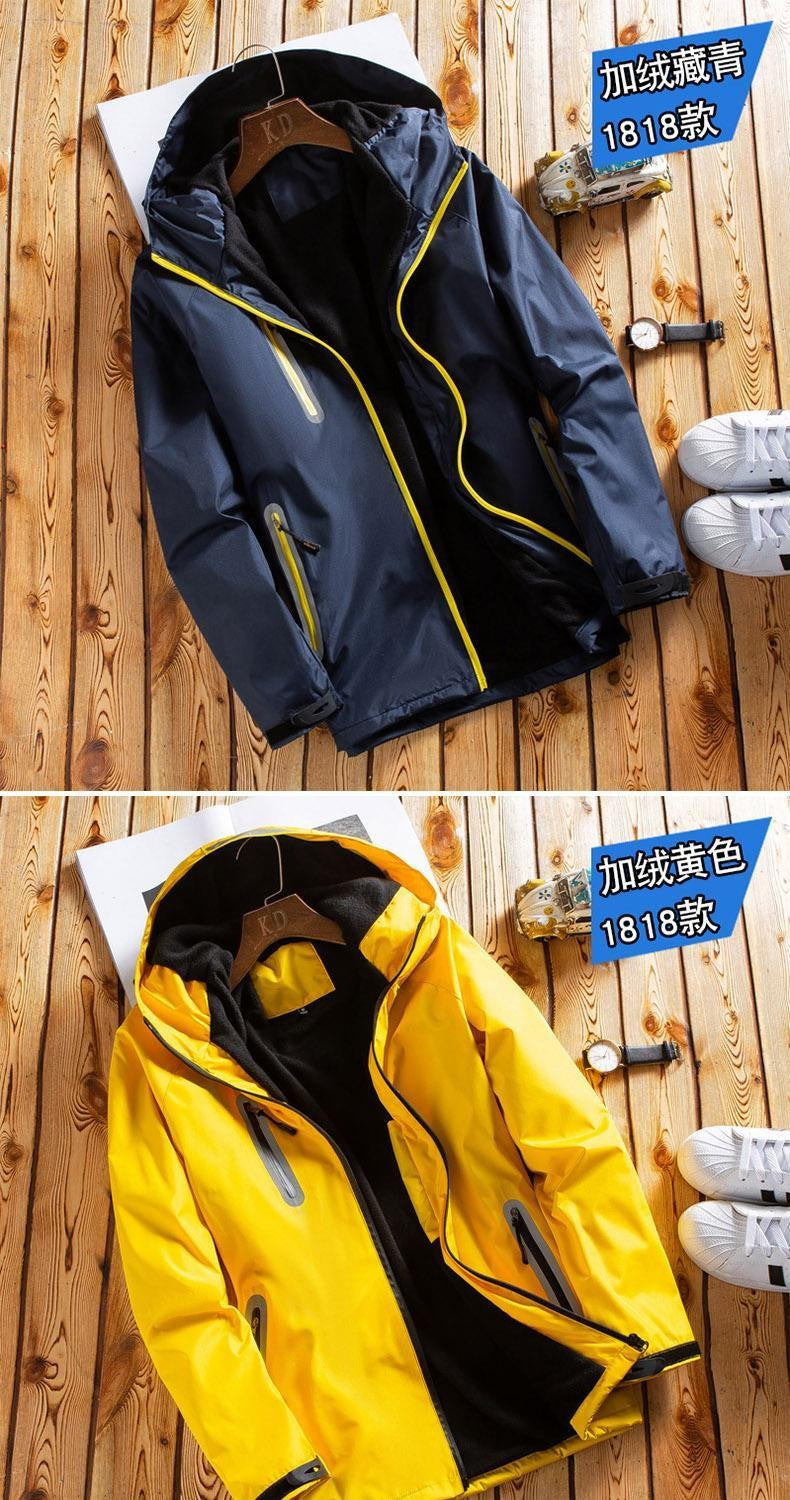 Winter  Men's Jacket, Thick Fleece Lined Waterproof Windproof Loose Fit Warm Parka Coat