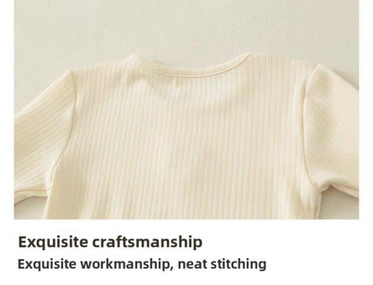 Cute Lovely Girls 2025 Autumn Pajama Set Korean Style Homewear 2 Piece Outfit Warm Long Sleeve Kids Sleepwear