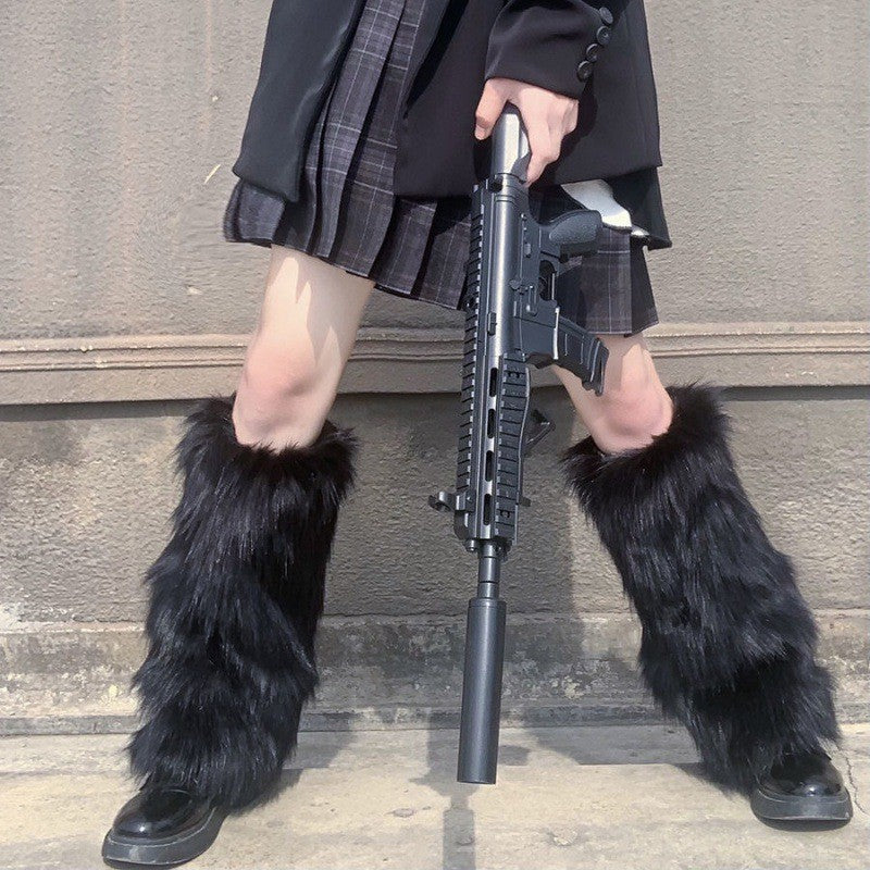 Costume Set Fox Tail Ears Gloves Artificial Fur Boot Covers Cosplay Halloween Prop Adult Women Men Unisex