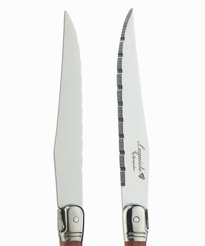 6-7pcs 9inch Stainless steel Laguiole Steak Knives Wooden Table Dinner Knifes Wood handle Japanese Cutlery  Korean Dinnerware