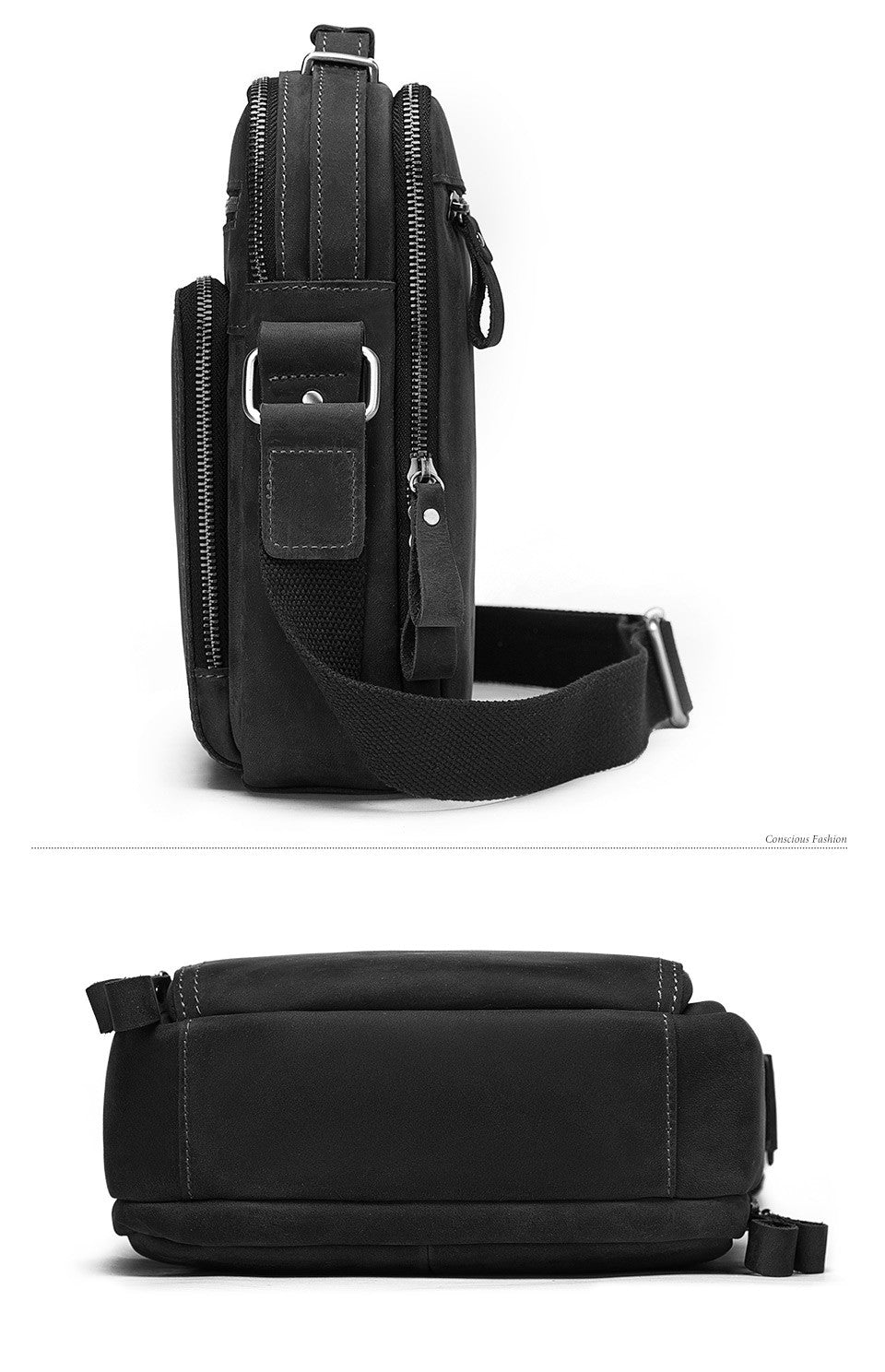 HUMERPAUL Genuine Leather Men's Shoulder Bag Vintage Cross Bags Large Capacity Male Messenger Tote Bag Travel Bolso Hombres