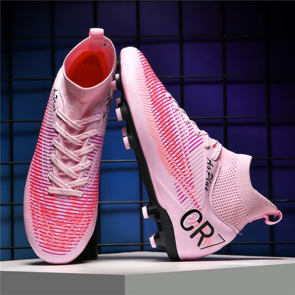 New Men Soccer Shoes Long Spikes Outdoor Sport Training Football Boots Cleats Adult Non Slip Boys Breathable Match Comfortable