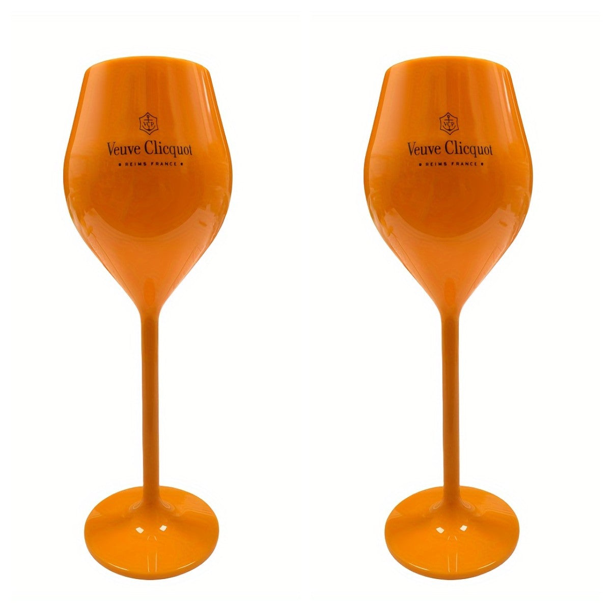 Conjunto de 2 taças de champanhe/vinho em plástico, estilo vintage, cor rosa alaranjado, 130ML (4.3oz)