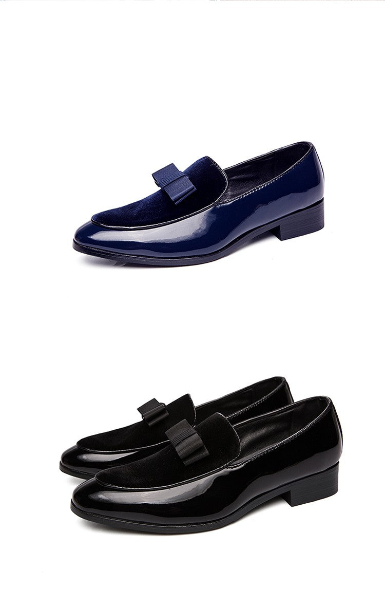 Yuppie Social Leather Shoes Men Classic Wedding Men's Dress Shoes Bow Formal Shoes For Men Slip On Loafers Man