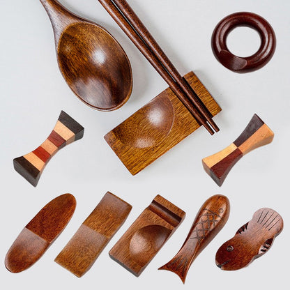 Descanso de hashis estilo japonês, suporte de madeira para colher e hashis, prateleira decorativa, acessórios para mesa de jantar ????
